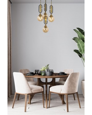 METAL and GLASS ANTIQUE COLOR COATING AND BLACK CHANDELIER 35 CM DIAMETER LOAD: 100 CM